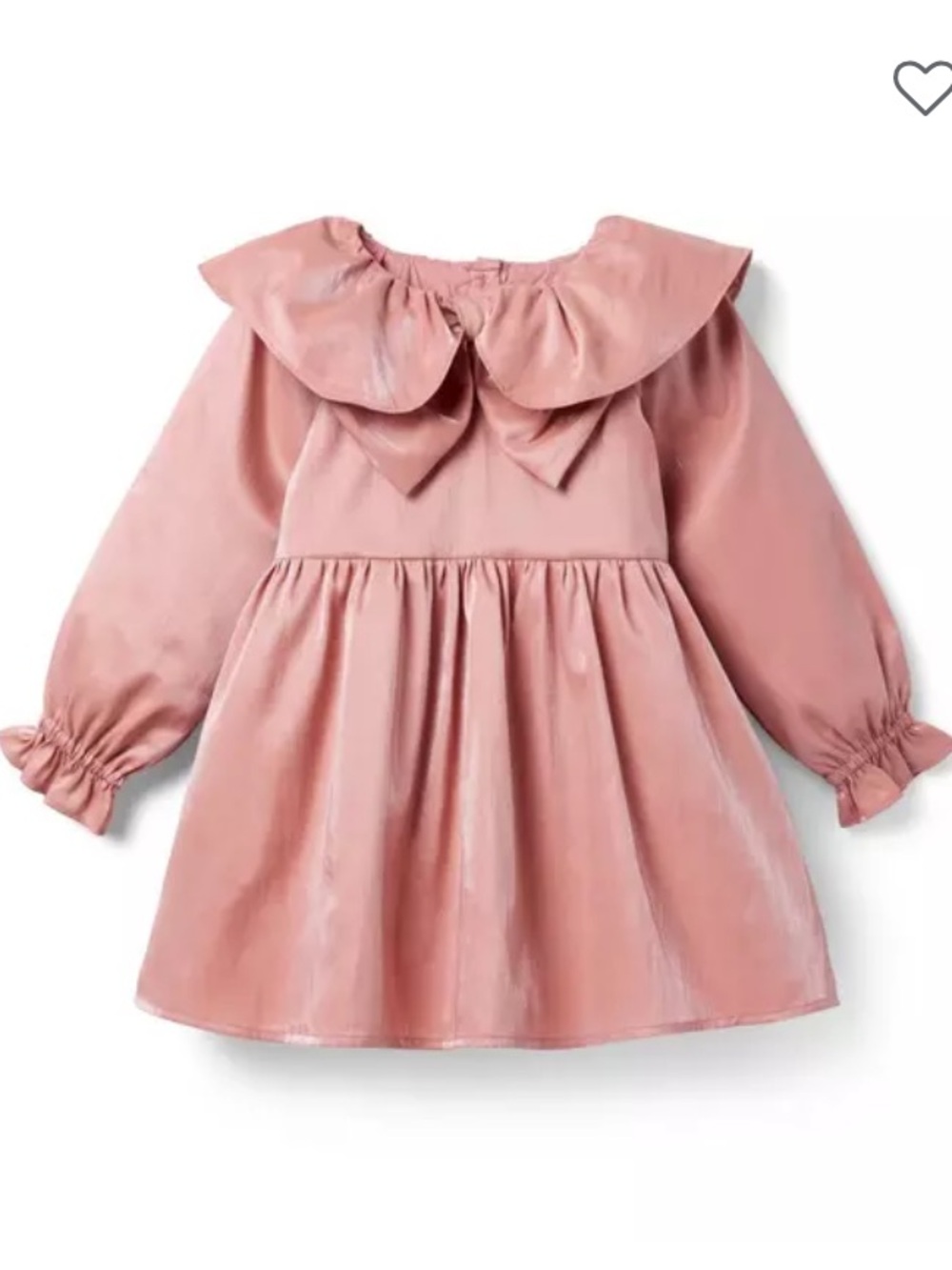 Premier Bow Long-Sleeve Girls Dress — Dusty Rose